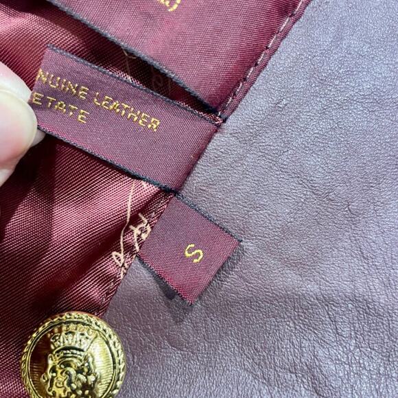 VTG ETIENNE AIGNER COAT BLAZER LEATHER MAROON SZ S OVERSIZED DARK ACADEMIA - Picture 16 of 16